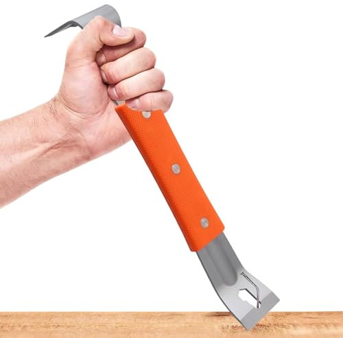 Palanca pequeña, palanca - Palanca de barra plana con mango de goma | Barra plana versátil, palanca de acero inoxidable, herramienta eficiente para quitar clavos y tornillos