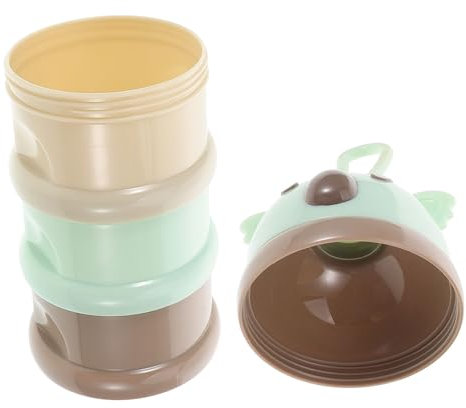 ERINGOGO 3couche Distributeur De Poudre à Lait Portable Boîte Empilable à Compartiments Pour Collations Et Poudre De Protéine Récipient Pratique Pour Voyage Et Stockage De Nourriture