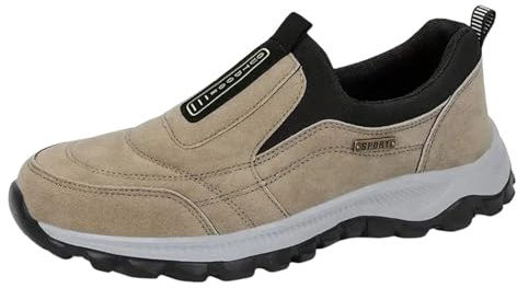 Slip On Trainers Men Walking Shoes With Arch Support, Lightweight Mesh Lining Hiking Shoes, Wide Toe Non-Slip Trainers, Waterproof Mountain Trekking Athletic Trainer, Travelling, Camping