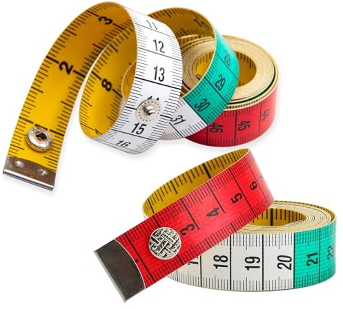 2 Pack Tailors Tape Measure,150cm Flexible Dual-Sided Fabric Measuring Tape