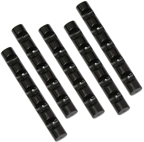 iplusmile Support pour Nail Art en Plastique Noir 5 Grilles Confortable et Anti-dispersion 5pcs pour Usage DIY en Salon de Manucure