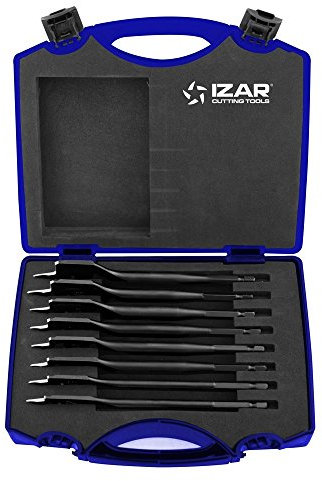 Izar 57449 Set Broca Madera Plana Gran Rendimiento, 1651, 8 Piezas