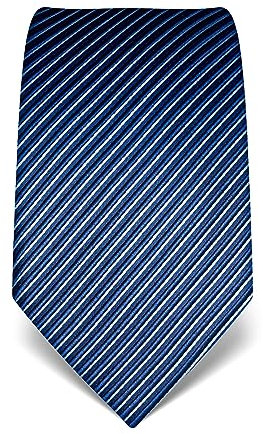 Vincenzo Boretti Herren Krawatte reine Seide gestreift edel Männer-Design zum Hemd mit Anzug für Business Hochzeit 8 cm schmal/breit dunkelblau