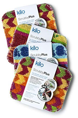 Kilo Scrubby Plus kratzfester Topfreiniger mit zartem Reinigungstuch, Mehrzweck-Set, Farbe, Einheitsgröße, 17 x 14 cm, 4 Stück
