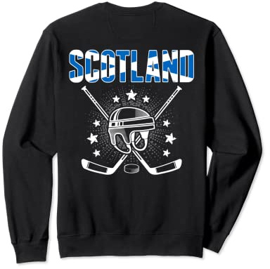 Scotland Ice Hockey Fans Jersey Scottish Flag Hockey Sticks Sweatshirt