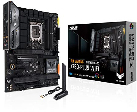 ASUS TUF Gaming Z790-PLUS WiFi Mainboard Intel Z790 LGA 1700 ATX (PCIe 5.0, Four M.2, 16+1 DrMOS, DDR5, 2,5 GB Ethernet, Wi-Fi 6E, USB 3.2 Gen 2x2 Typ C, Thunderbolt USB4), Aura Sync, AEMP II