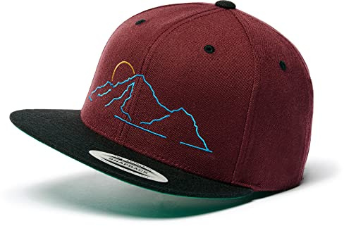 Keps herr flexfit snapback: berg – utomhus basebollkeps herr och dam baseballkeps keps herr klättring utrustning vandring tillbehör, Maroon/svart, En Storlek