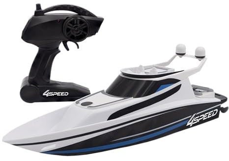 Bateau Télécommandé - SILVERLIT - 4SPEED - Speed Boat - 8 km/h - 34 cm - blanc et noir - des 8 ans