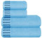 MALLONI HOME Ultra Soft 4er-Pack Handtuch-Set, Baumwolle, enthält 2 übergroße Badetücher 70 x 140 cm, 2 Handtücher 50 x 90 cm, für den täglichen Gebrauch, kompakt und leicht — Himmelblau