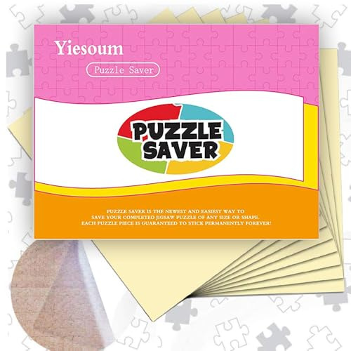 ZELAITE 32 Pièces Colle pour Puzzl e, Feuilles d'Autocollants Jigsaw Puzzle, de Stickers Adhésifs, Puzzle Saver, Feuilles adhésives pour Puzzles Accessoire (32)