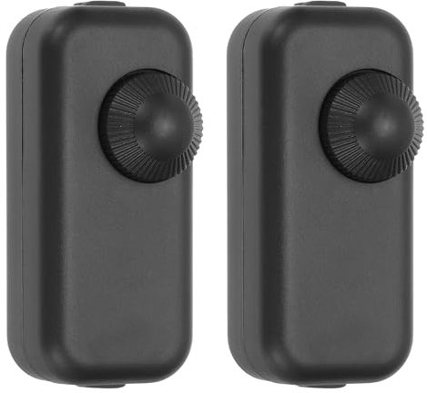 PATIKIL Interruttore Inline Per Lampada, 2pcs Dimmer Rotativo Controllo Luminosità LED Interruttore Cavo Sostituzione Per Lampada Da Tavolo Lampada Da Terra Illuminazione Sospensione, Nero