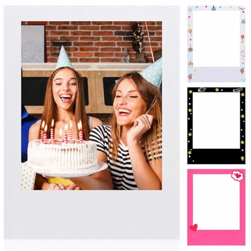 Beeveer 32 x 24 Inch Photo Booth Selfie Frame Prop Booth for Birthday Event Parties Large Blank DIY Cutout Props for Funny Decoration Christmas, Holiday Supplies