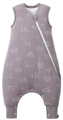 LULUMONKEY Sleeping Bag with Legs 1.5 TOG, 100% Cotton Sleeping Sack with Feet Toddler Wearable Blanket 2-3 Years, Dinosaurs