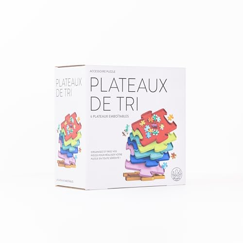 Professor Puzzle - Plateaux De Tri pour Puzzle de 500 Pièces Et Plus - 6 Plateaux emboîtables De Couleurs Vives Et Harmonieuses pour Trier Vos Pièces de Puzzle