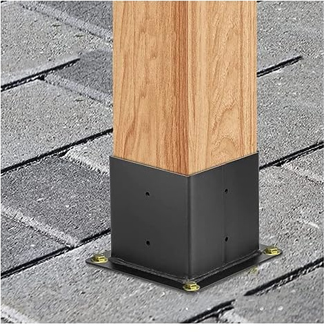 Heavy Duty Metal Ground Sleeve with Screws for Secure Fence and Deck Post Support