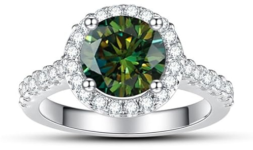 Diamantring, Justerbar moissanitförlovningsring for kvinnor, 2 ct D-färg VVS1, gula/blå/rosa diamantringar