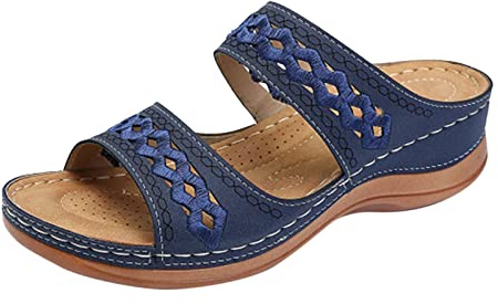 Strandskor, damsandaler, eleganta, sandaletter med kilklack, damer, sommar, sandaletter, fiskmun, trekkingsandaler, bekväma tofflor, platåtofflor, moderna tofflor, lediga utomhussandaler