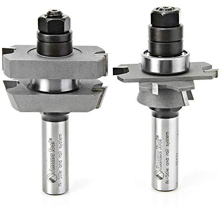 Amana Tool - 55432 Carbide Tipped Adjustable Straight with Bevel Instile & Rail System 1