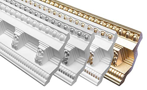 Marbet Deckenleiste B-22 gold aus Styropor EPS - Stuckleisten gemustert, im traditionellen Design - (20 Meter Sparpaket) Styroporprofil Winkelprofil Wandprofil