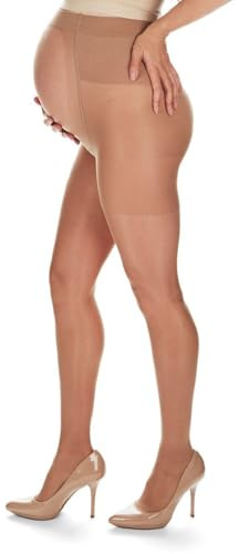 MeMoi Women's 40 Denier Sheer Extra Support Maternity Tights Honey Medium/Large