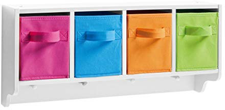 Zeller 13452 Kinder-Wandgarderobe, MDF/Vlies,weiß, 13 x 12 x 58 cm