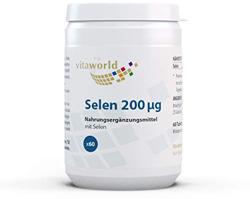 vitaworld Selen 200 µg, 200 µg Selen pro Tablette, Vegan, 60 Tabletten