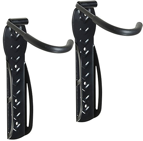 VonHaus Bike Wall Mounts - Bike Wall Rack, 2-Pack for Garage and Shed - Steel Coated Bicycle Storage Hooks - Vertical Storage Rack with Durable Plastic Clips