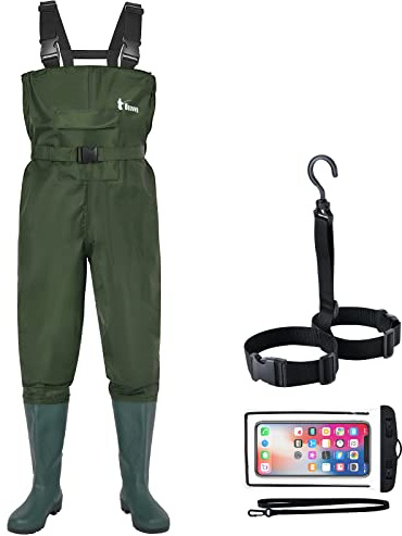 Bootfoot Fishing Chest Waders for Men Women with Boots 2-Ply Nylon/PVC Waterproof Hunting Waders with Boots Hanger