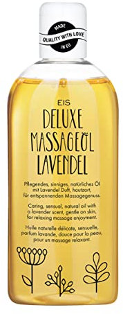 EIS Deluxe Massageöl Lavendel | für Massagen zur Entspannung | geeignet für Paare | wärmendes Körperöl zur Muskelentspannung | intimes & flüssiges Gleitöl | 250ml | erotischer Lavendel Duft