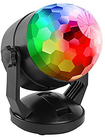 ENUOLI Sound Activated Party Lights for Outdoor Indoor Battery Powered/USB Portable 7 Color RBG Rotating Disco Ball Strobe Lamp Stage Par Light for Car Room Xmas Birthday DJ Bar Club Wedding