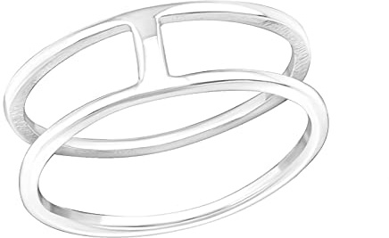 925 Sterling Silver Double Rings Above Knuckle Ring Mid Finger Top Stacking Summer Women's (20736)
