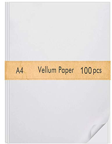 FEPITO 100 Sheets Vellum Paper 8.5 x 11 Inches Translucent Tracing Paper Clear Paper for Sketching Tracing Drawing Animation