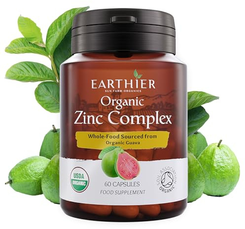 Organic Zinc Whole Food Supplement Certified by Soil Association - 1 Month Supply - Vegan