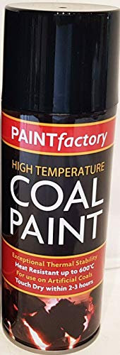 Black Coal Paint 400ml Rejuvenates Gas Fire Coals Spray Can Gallery Paint