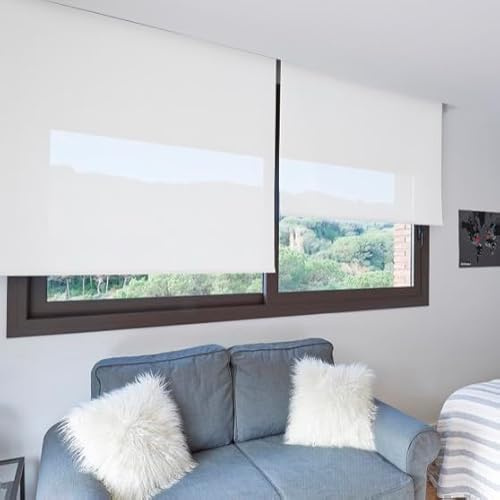 STOR PLANET | Store Enrouleur Screen, Store Thermique Isolant, Stores intérieurs Fenêtre Porte, Store Tamisant Cuisine, Salon, Salle de Bain | Blanc, 45x180cm