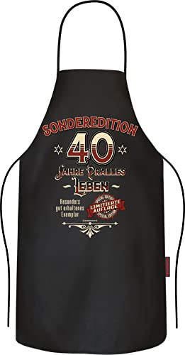 Tablier de barbecue - Tablier de cuisine - Cadeau pour 40e anniversaire - En pur coton, Édition spéciale, L