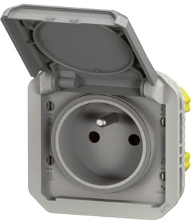 prise de courant - 2p+t - gris - composable - legrand plexo 069551l