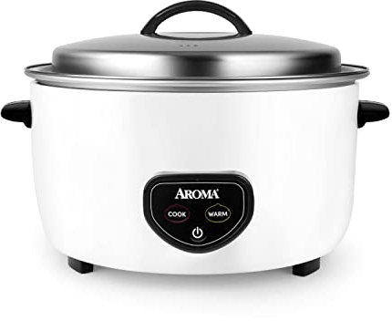 Aroma Housewares Commercial 60-Cup (Cooked) / 14Qt. Rice & Grain Cooker (ARC-1430E), White
