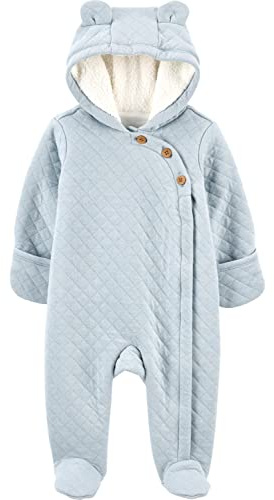Carter's Baby Quilted Hooded Bunting, Pram, Blue, 3 Months