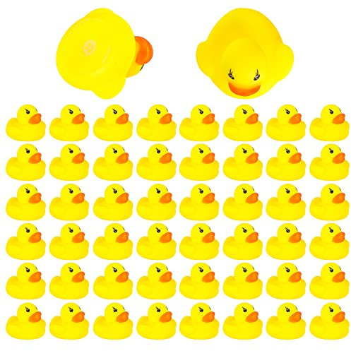 SULOLI 50PCS Mini Rubber Ducks Bath Toy Paddling Pool Game Summer Water Fun Toys for Kids