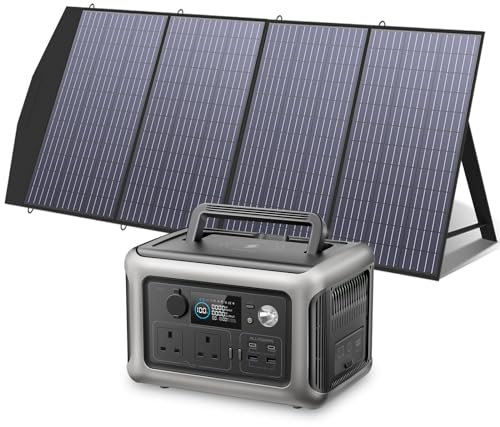 ALLPOWERS R600 600W Portable Power Station, 299Wh LiFeP04 Battery, Solar Generator with 1x 200W Foldable Solar Panel Included for Outdoor Camping Travel Fishing Emergency Power Supply Backup