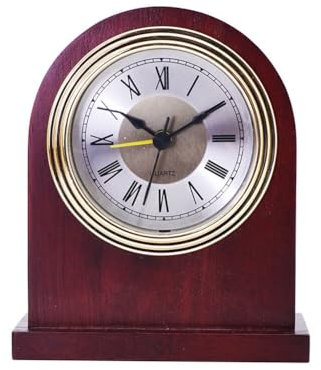 JAWSEU Sveglia da Comodino Analogica, Orologio da Tavolo in Legno Sveglia senza Ticchettio Sveglia Silenziosa Vintage con Funzione Snooze Sveglia da Comodino Scrivania Vintage a Batteria in Legno