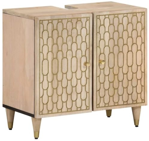 vidaXL Tvättställsskåp 62x33x58 cm massivt mangoträ