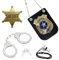 Accesorios Policia, 5 Piezas Policia Juguete Kit, Esposas Policia Verdad, Policía Placa, Silbato, Llave, Broche, Para Cosplay, Niños Halloween Fiesta Carnaval, Detective