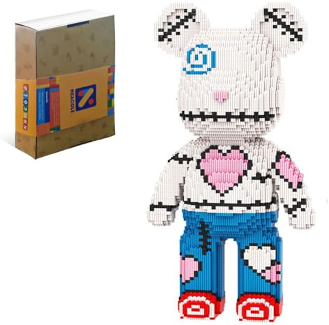 Neacole Blocs de construction ours (7220 pièces) 43/46 cm, micro blocs de construction en forme d'animal 3D pour adultes et enfants, décoration de maison et de bureau, cadeaux d'anniversaire et de