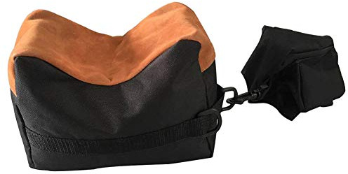Dilwe Sac de Support de Tir 2 Pièces, Sac de Sable de Sport Unisexe, Poche Avant en Tissu Oxford 600D, Poche Arrière pour la Chasse à la Photographie (Black)