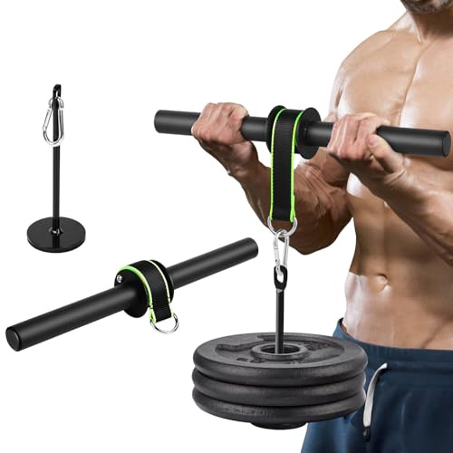flintronic Forearm Wrist Roller Trainer, Gym Wrist Curl Exerciser Trainer, Wrist Roller with Thicker Handle For Muscle Strength Training In Gym, Home, Outdoors Etc