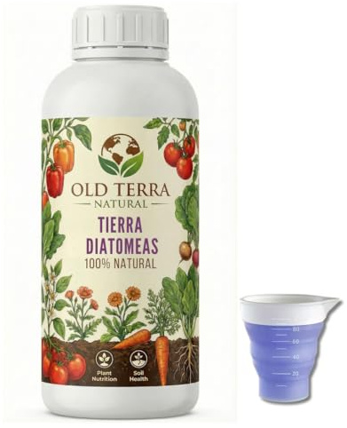 OLD TERRA NATURAL Tierra de Diatomeas Natural. Control de Hormigas Insecticida Control de Plagas Casa Garrapatas y pulgas Animales Huerto, Gallineros y Mascotas. Premium - Incluye Medidor