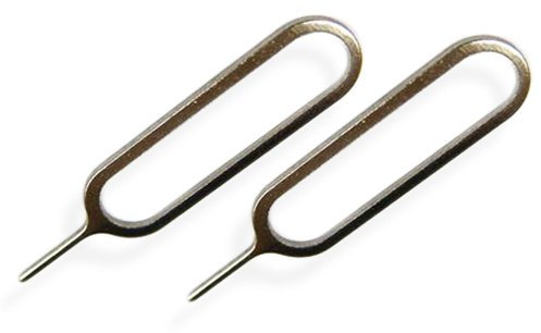 2x Simnadel - Simnadeln kompatibel mit iPhone 16 Pro (Max) - 15 Pro (Max) - 14 Pro (Max) - 13 Pro (Max) - 12 Pro (Max) (und älter) - alle Android Handys - Eject Nadel - Sim-Karten Pin - Silber, Chrome