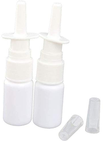 POFET 2 st 30 ml tomma plast nasal fin dimma sprayflaska pumpspruta med lock för parfymer eteriska oljor använd saltlösningsapplikationer – vit